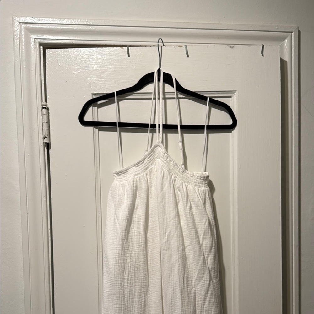 J. Crew White Sleeveless Halter Maxi Dress